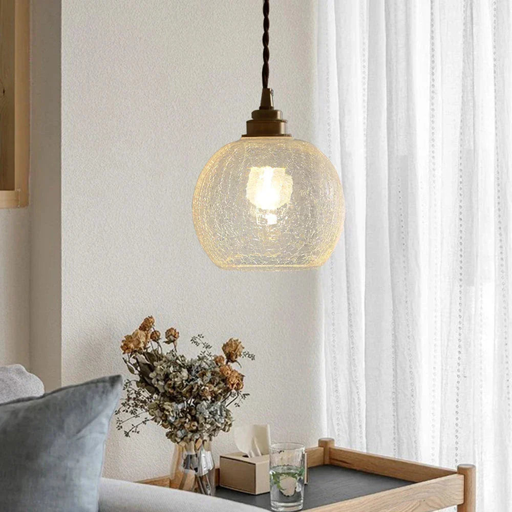 GlasLux: Lampada a sospensione in vetro cristallo – Elegante lampada a sospensione per sala da pranzo e soggiorno