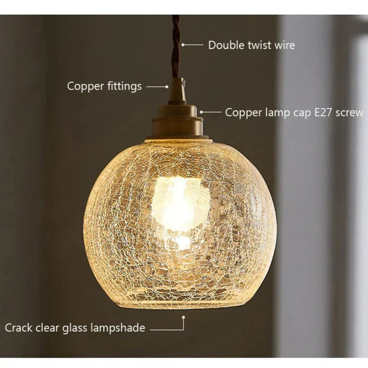 GlasLux: Lampada a sospensione in vetro cristallo – Elegante lampada a sospensione per sala da pranzo e soggiorno