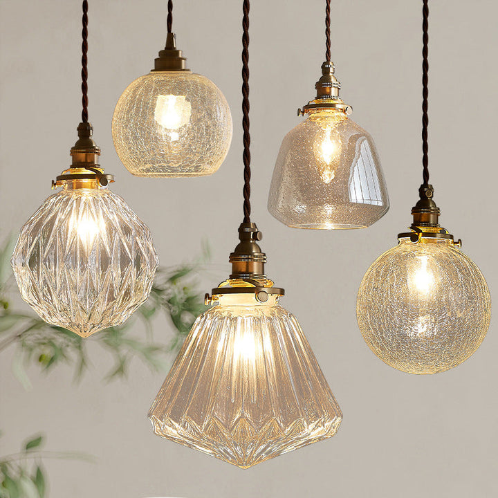 GlasLux: Lampada a sospensione in vetro cristallo – Elegante lampada a sospensione per sala da pranzo e soggiorno