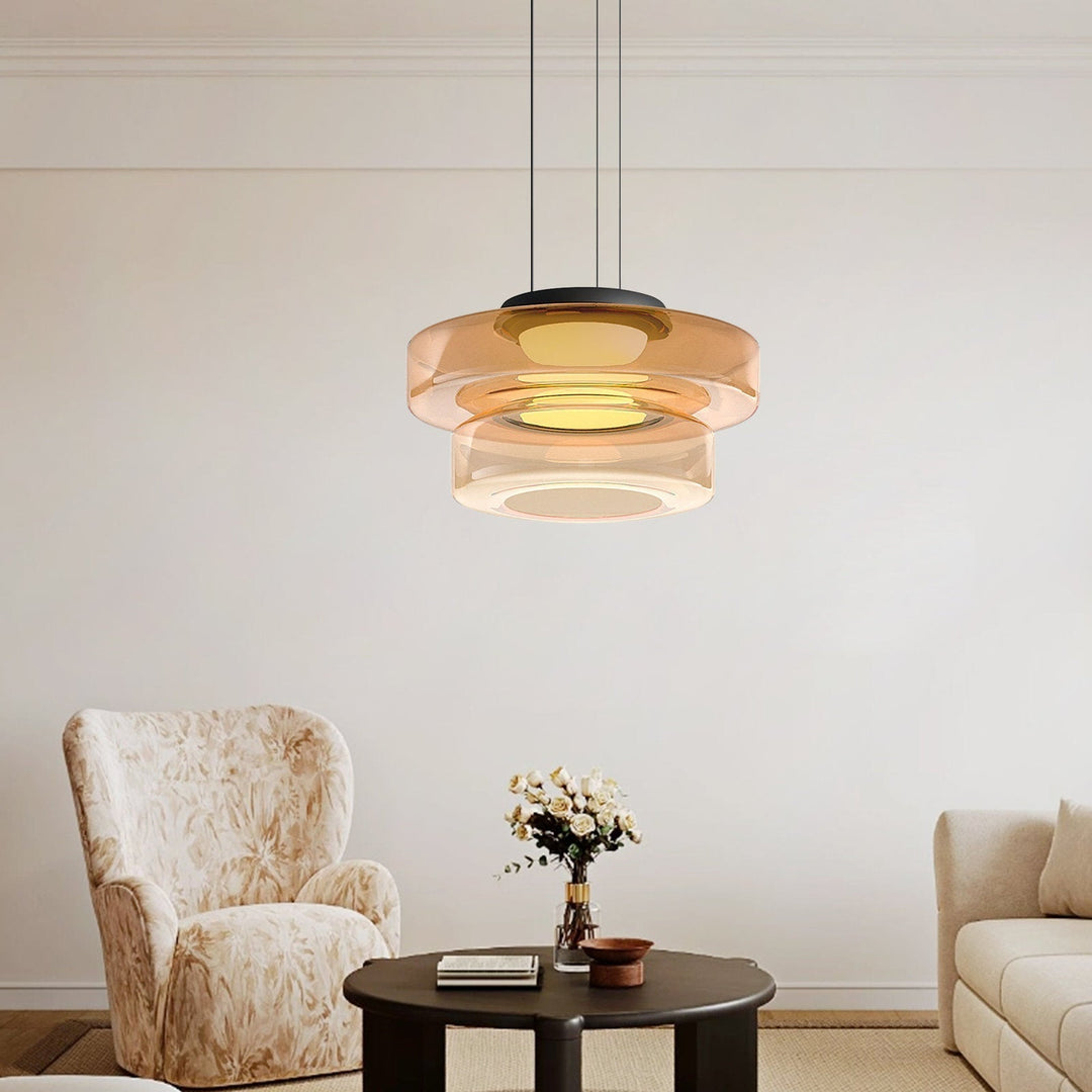 GlasMeister: Lampada a sospensione in vetro Bauhaus – Elegante lampada da appendere per soggiorno e sala da pranzo