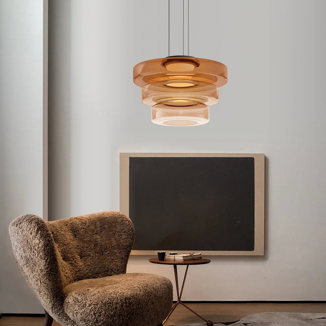 GlasMeister: Lampada a sospensione in vetro Bauhaus – Elegante lampada da appendere per soggiorno e sala da pranzo