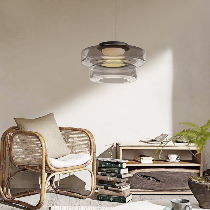 GlasMeister: Lampada a sospensione in vetro Bauhaus – Elegante lampada da appendere per soggiorno e sala da pranzo