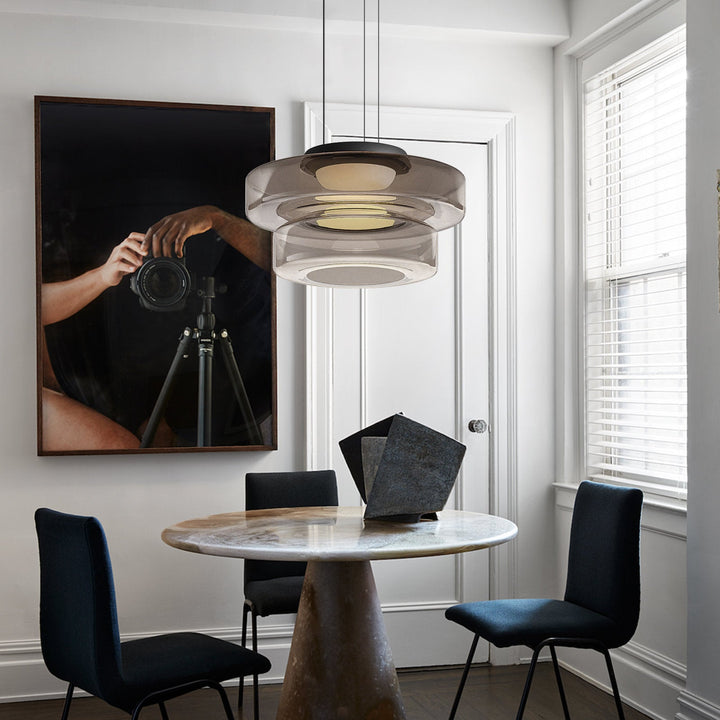 GlasMeister: Lampada a sospensione in vetro Bauhaus – Elegante lampada da appendere per soggiorno e sala da pranzo