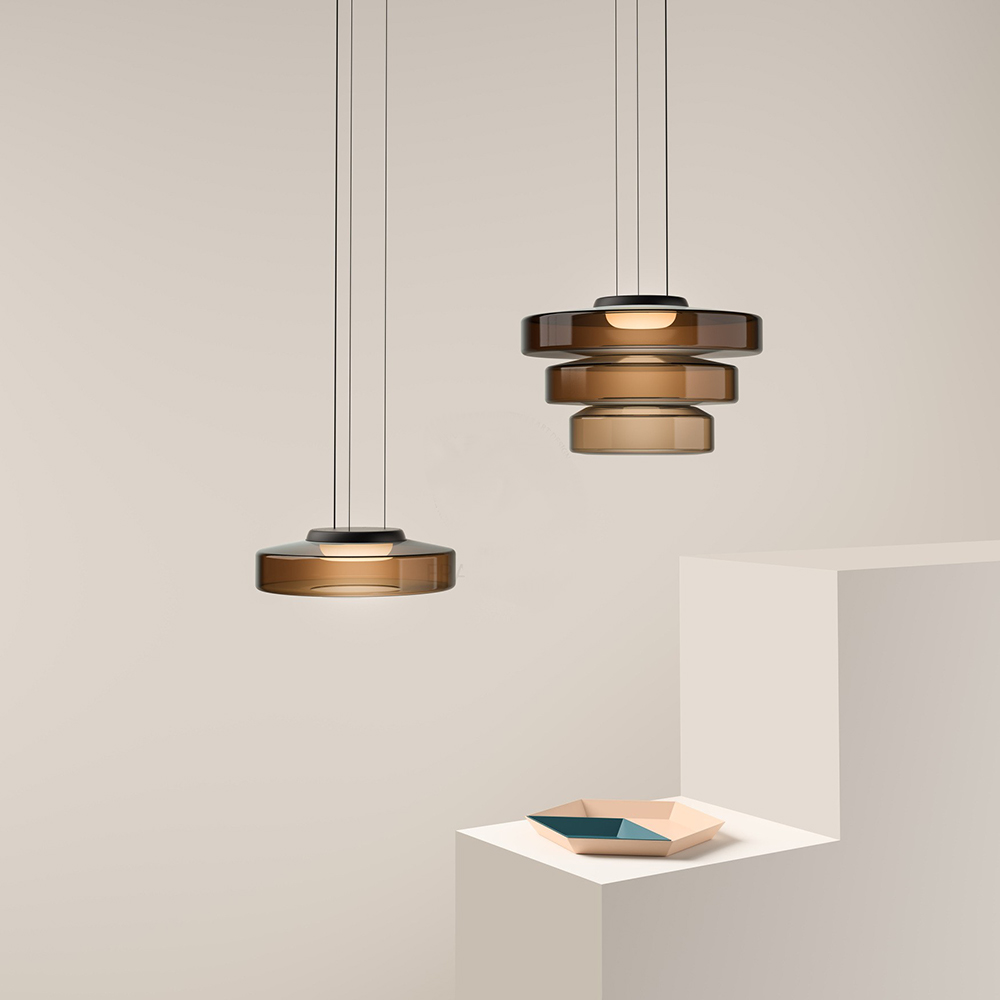 GlasMeister: Lampada a sospensione in vetro Bauhaus – Elegante lampada da appendere per soggiorno e sala da pranzo