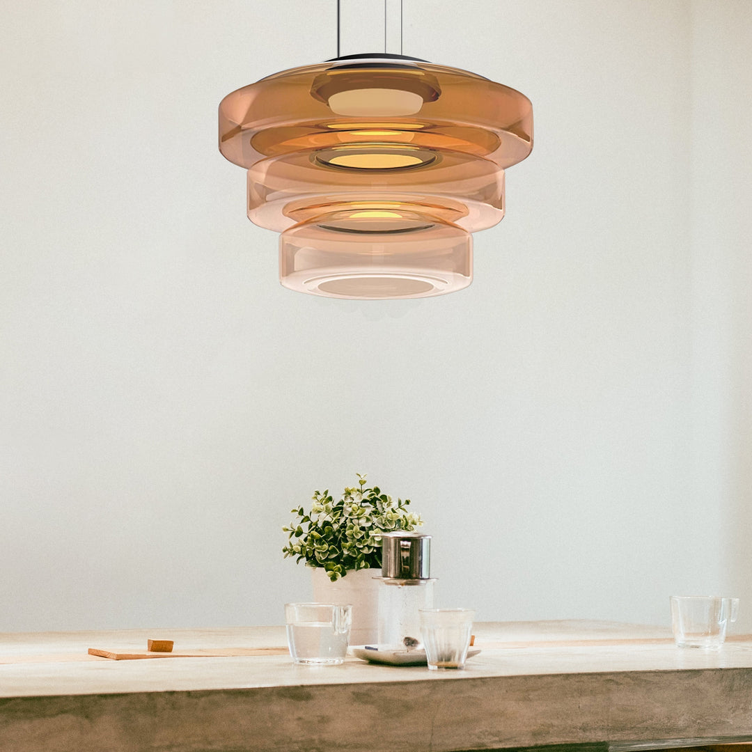 GlasMeister: Lampada a sospensione in vetro Bauhaus – Elegante lampada da appendere per soggiorno e sala da pranzo