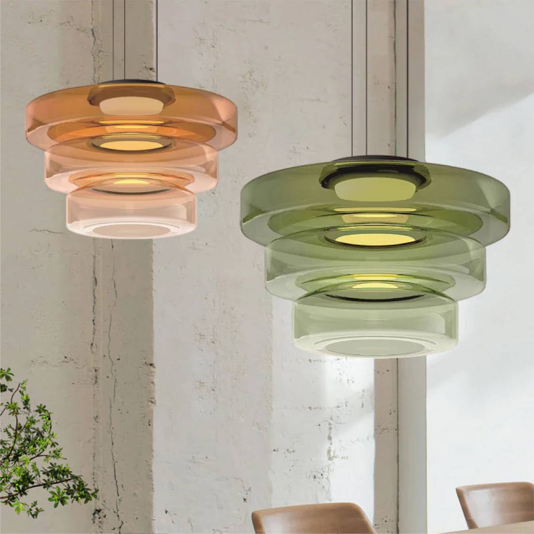 GlasMeister: Lampada a sospensione in vetro Bauhaus – Elegante lampada da appendere per soggiorno e sala da pranzo