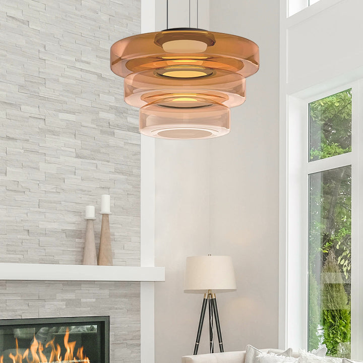 GlasMeister: Lampada a sospensione in vetro Bauhaus – Elegante lampada da appendere per soggiorno e sala da pranzo