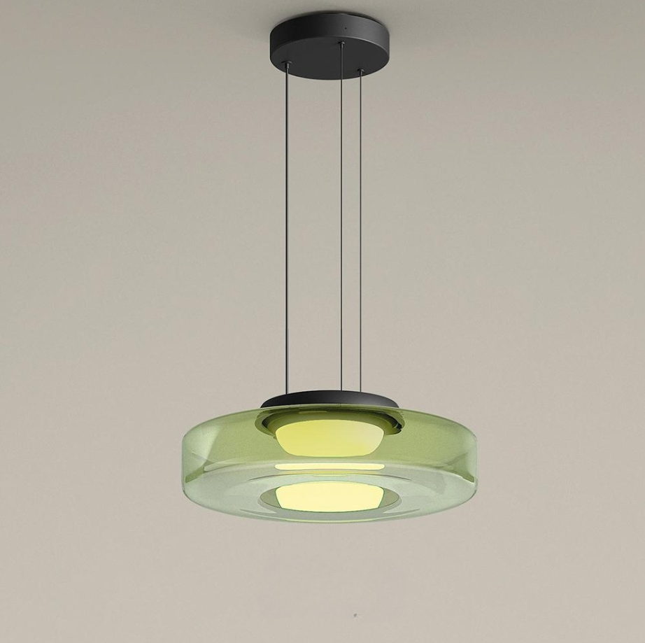 GlasMeister: Lampada a sospensione in vetro Bauhaus – Elegante lampada da appendere per soggiorno e sala da pranzo