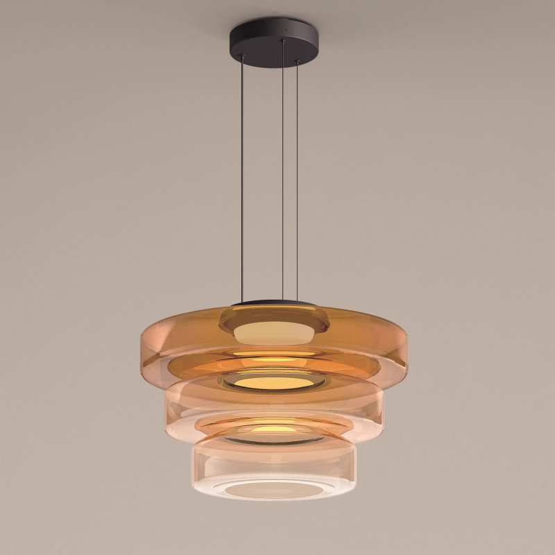 GlasMeister: Lampada a sospensione in vetro Bauhaus – Elegante lampada da appendere per soggiorno e sala da pranzo