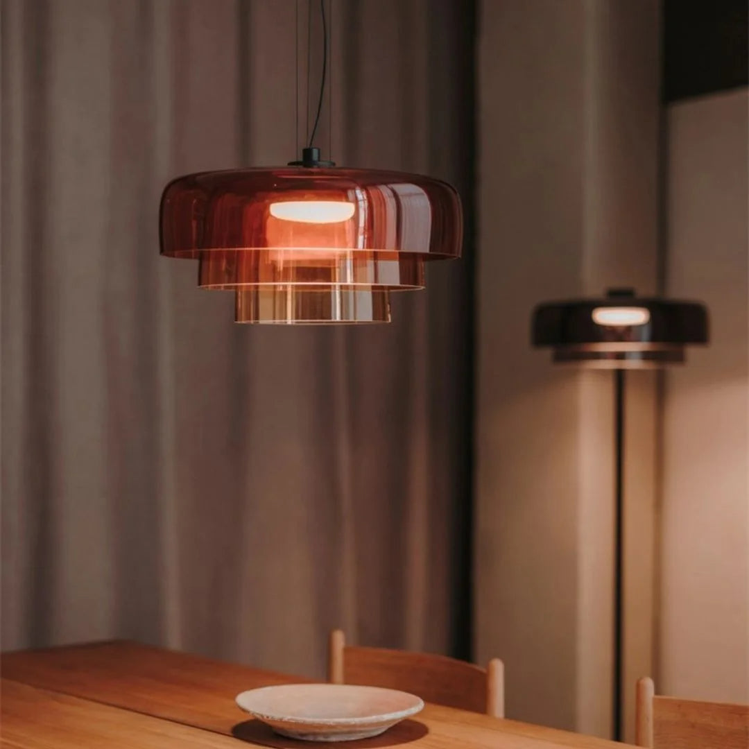 GlasNord: Lampada a sospensione in vetro scandinava – Lampada moderna per sala da pranzo e cucina