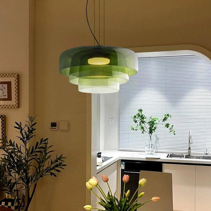 GlasNord: Lampada a sospensione in vetro scandinava – Lampada moderna per sala da pranzo e cucina