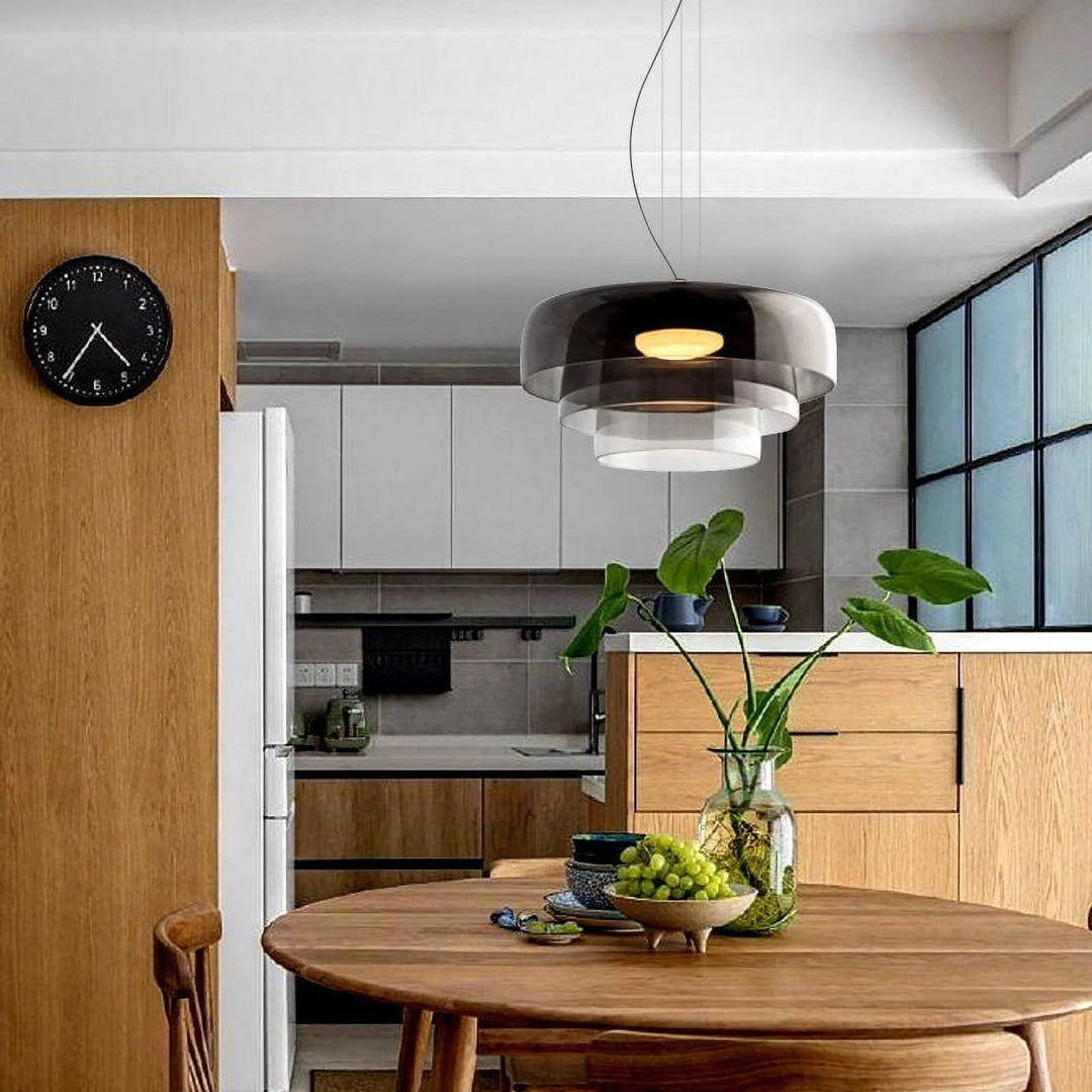 GlasNord: Lampada a sospensione in vetro scandinava – Lampada moderna per sala da pranzo e cucina