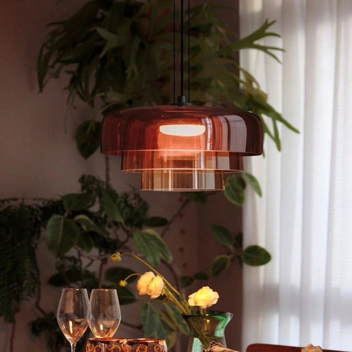GlasNord: Lampada a sospensione in vetro scandinava – Lampada moderna per sala da pranzo e cucina