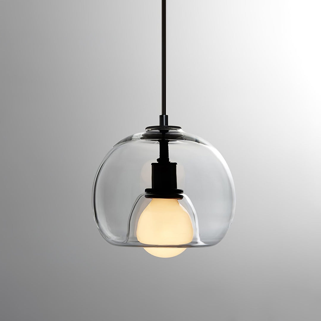 Glasera: Lampada a sospensione in vetro e metallo con design minimalista – per ambienti moderni