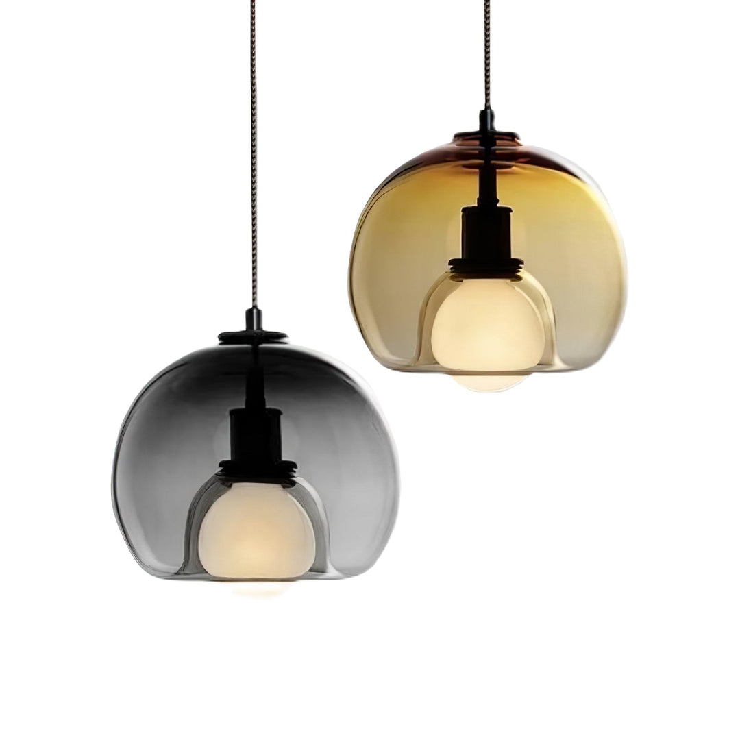 Glasera: Lampada a sospensione in vetro e metallo con design minimalista – per ambienti moderni
