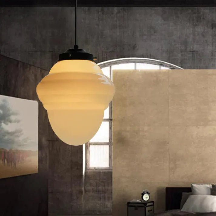 Glasyn: Lampada a sospensione in vetro opalino geometrico – Lampada moderna per sala da pranzo e cucina
