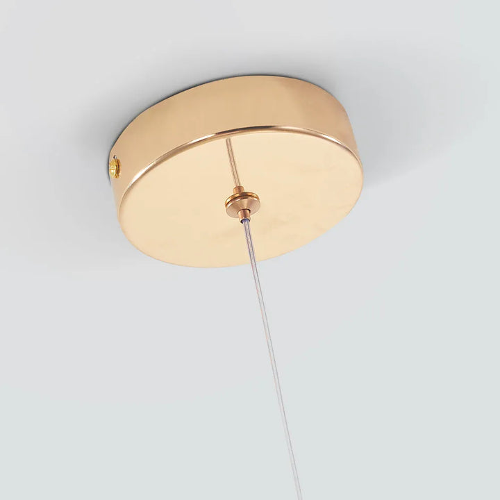 Glimma: Lampada a sospensione a forma di goccia in cristallo e metallo – Oro per camera da letto e soggiorno