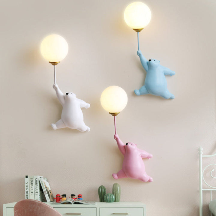 GlowBuddy: Applique LED con Orso &amp; Pallone in design 3D e luce notturna bianca calda – per camerette e aree gioco