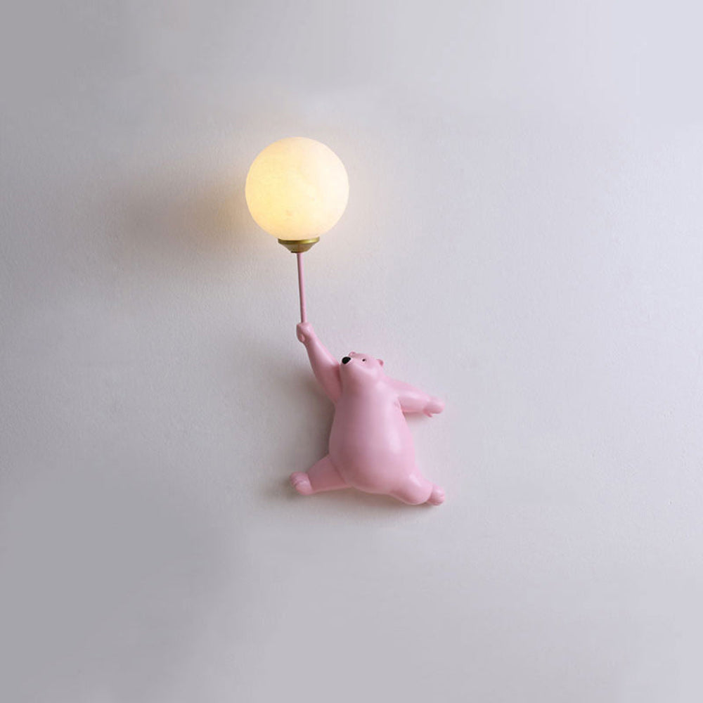 GlowBuddy: Applique LED con Orso &amp; Pallone in design 3D e luce notturna bianca calda – per camerette e aree gioco
