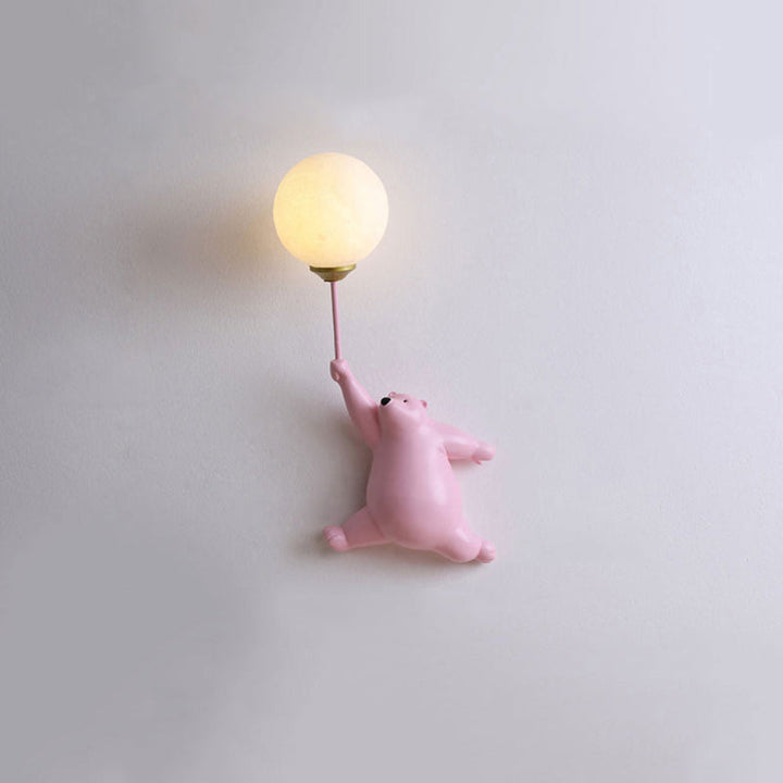 GlowBuddy: Applique LED con Orso &amp; Pallone in design 3D e luce notturna bianca calda – per camerette e aree gioco