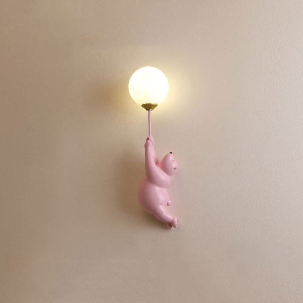 GlowBuddy: Applique LED con Orso &amp; Pallone in design 3D e luce notturna bianca calda – per camerette e aree gioco