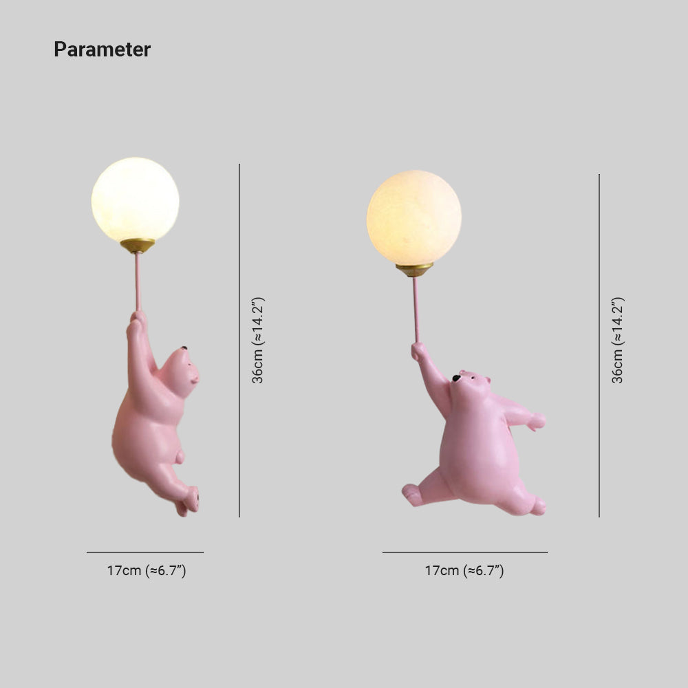 GlowBuddy: Applique LED con Orso &amp; Pallone in design 3D e luce notturna bianca calda – per camerette e aree gioco
