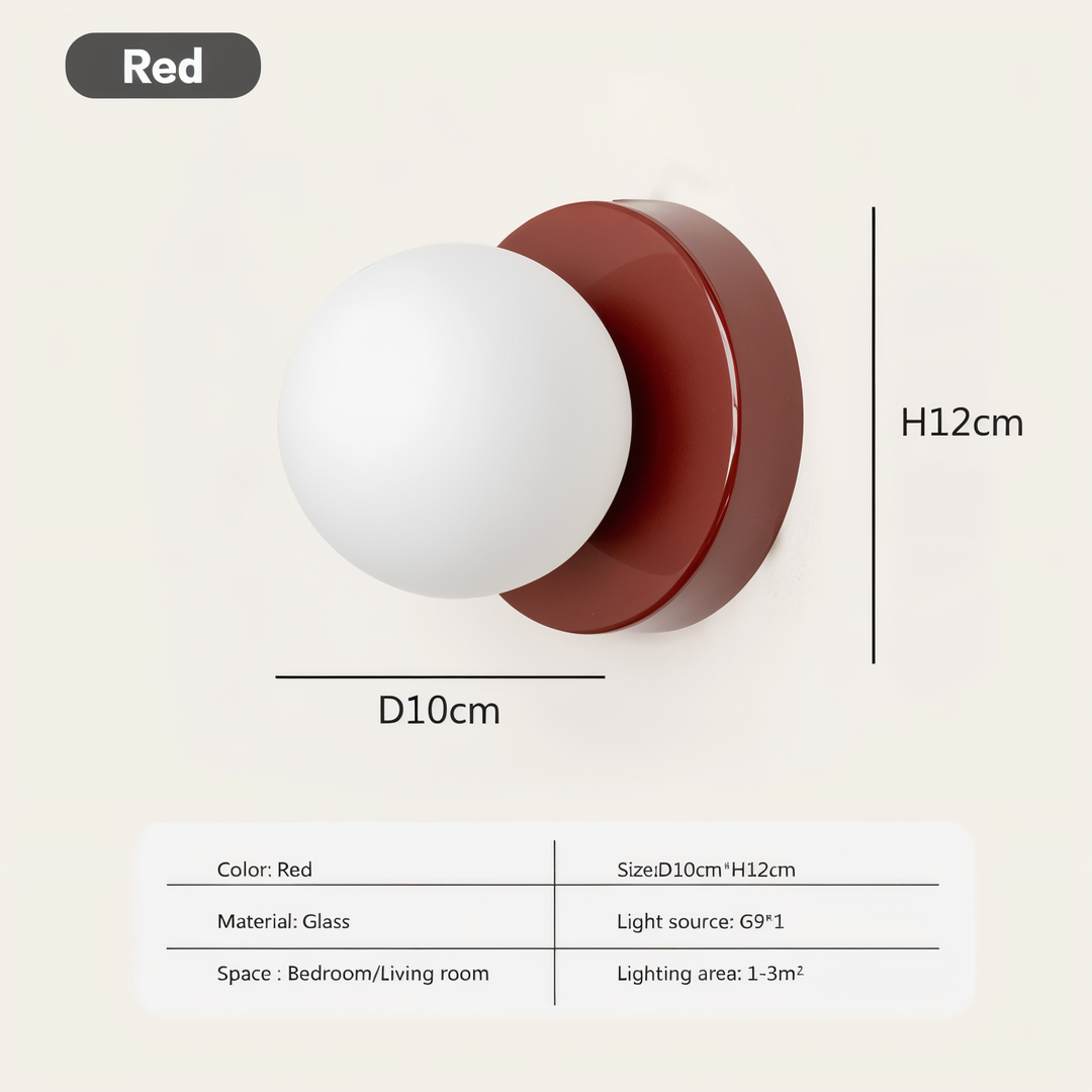 GlowSphere: Elegante lampada da parete LED in vetro bianco – Luce stilosa per soggiorno e camera da letto