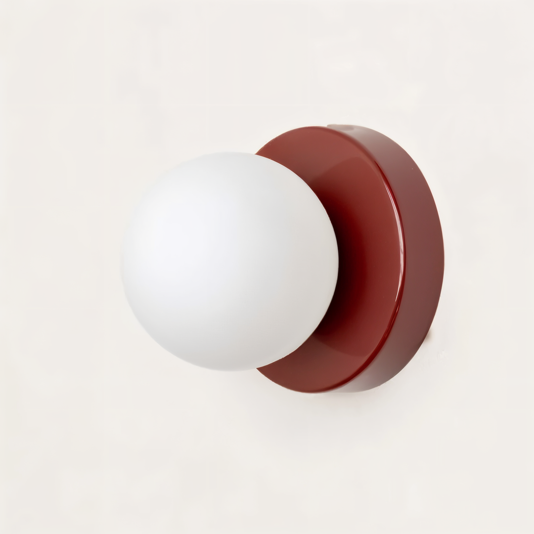 GlowSphere: Elegante lampada da parete LED in vetro bianco – Luce stilosa per soggiorno e camera da letto