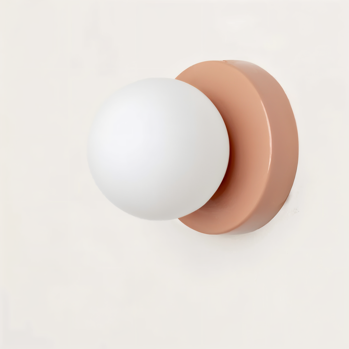 GlowSphere: Elegante lampada da parete LED in vetro bianco – Luce stilosa per soggiorno e camera da letto