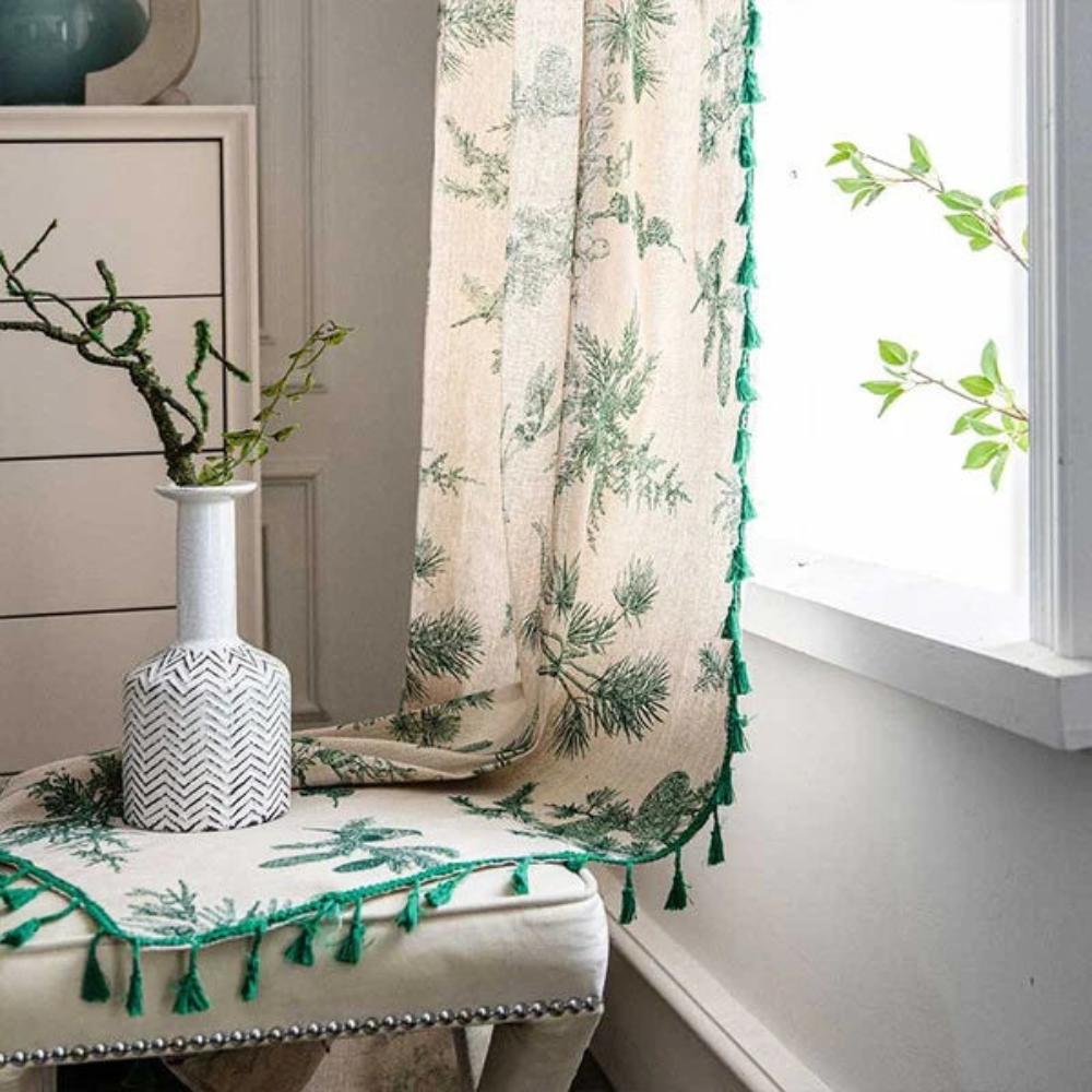 Grünwald: tende Jacquard con uccelli e frange – decorative e traslucide per la camera da letto
