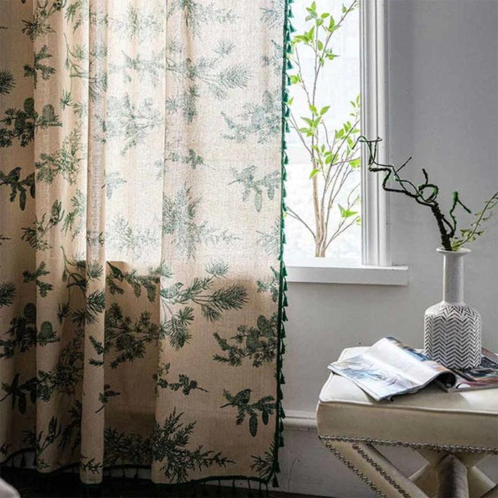 Grünwald: tende Jacquard con uccelli e frange – decorative e traslucide per la camera da letto