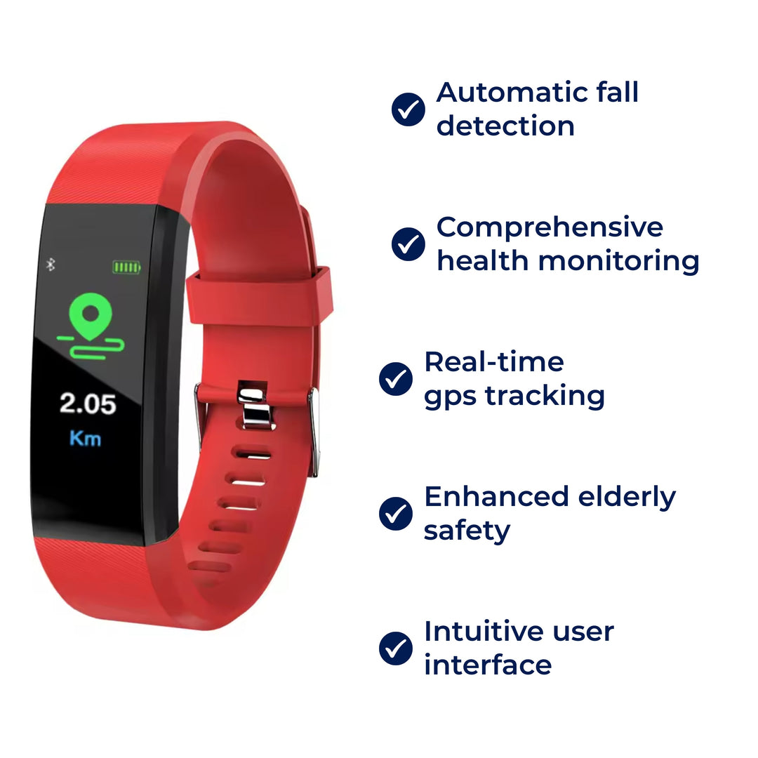 GuardianTime | Orologio Intelligente per Anziani – Rilevamento delle Cadute – Monitoraggio della Salute – Tracker GPS – Sicurezza per Anziani