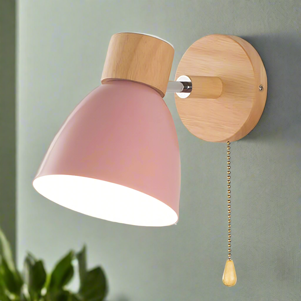 Lampada da parete scandinava con interruttore a corda