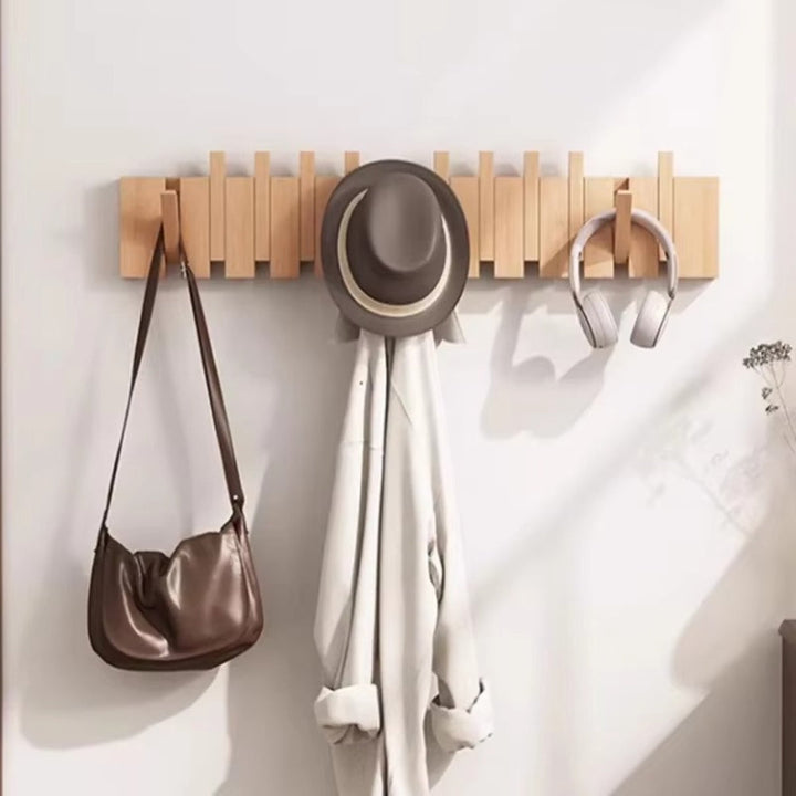 HakenKlang: mensola a muro pieghevole in legno dal design pianoforte – salvaspazio, decorativa e pratica per ingresso e camera da letto