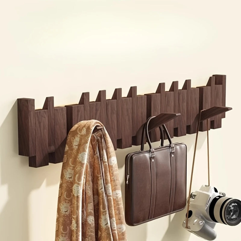 HakenKlang: mensola a muro pieghevole in legno dal design pianoforte – salvaspazio, decorativa e pratica per ingresso e camera da letto