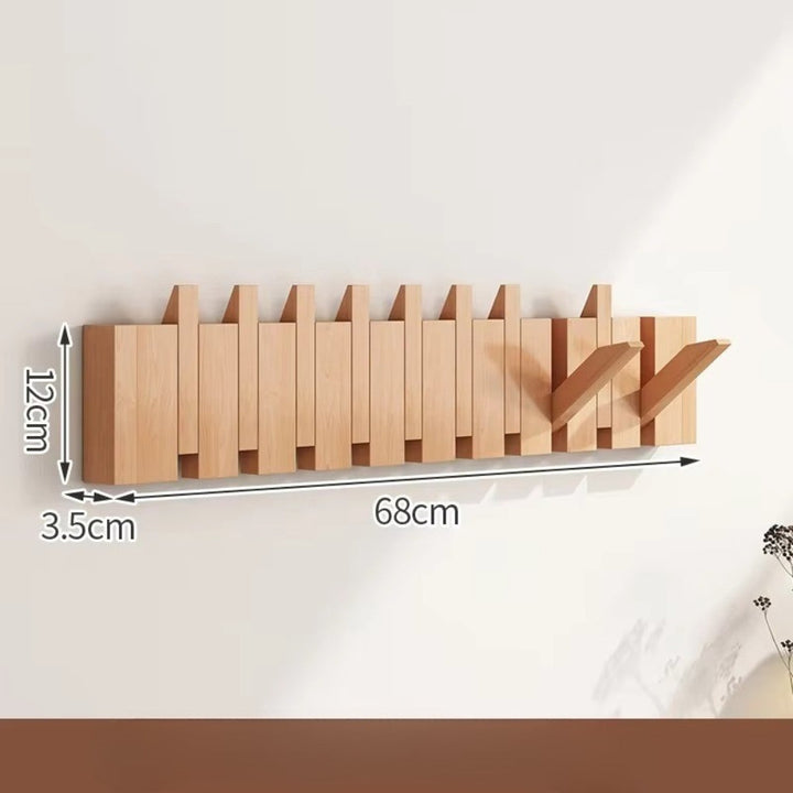 HakenKlang: mensola a muro pieghevole in legno dal design pianoforte – salvaspazio, decorativa e pratica per ingresso e camera da letto