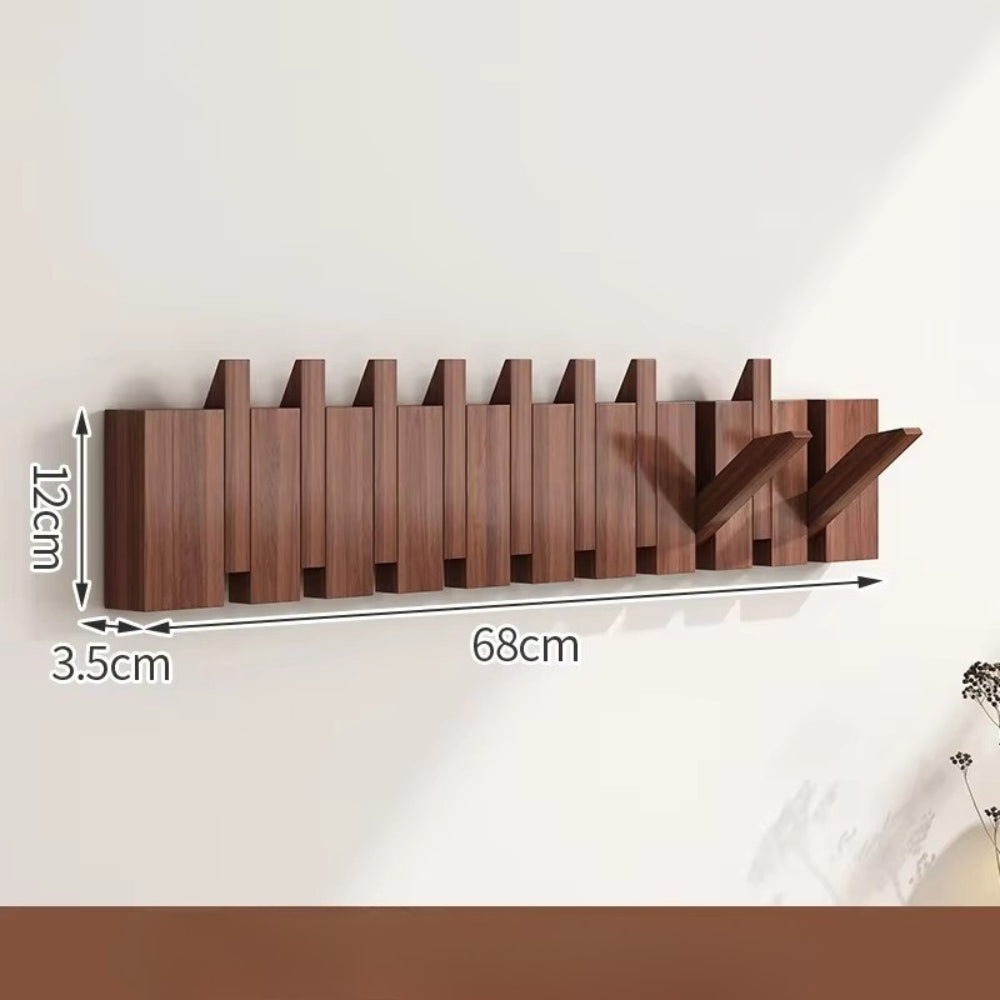 HakenKlang: mensola a muro pieghevole in legno dal design pianoforte – salvaspazio, decorativa e pratica per ingresso e camera da letto