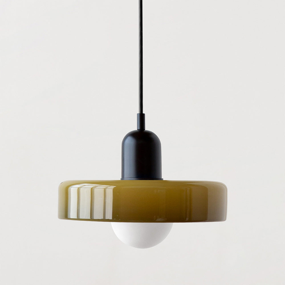 HaloLicht: Lampada a sospensione in vetro in stile Art Déco per ambienti eleganti