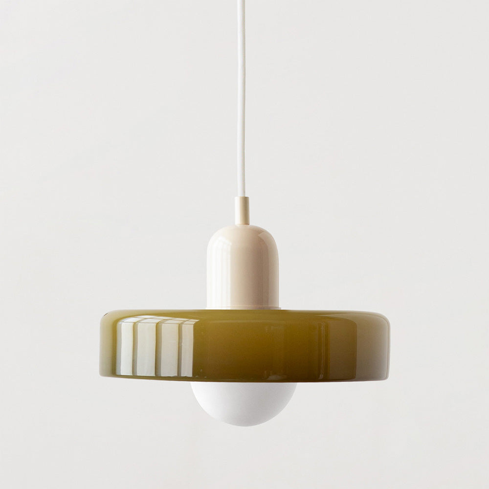 HaloLicht: Lampada a sospensione in vetro in stile Art Déco per ambienti eleganti