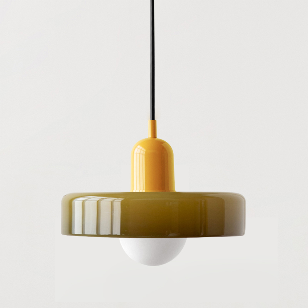 HaloLicht: Lampada a sospensione in vetro in stile Art Déco per ambienti eleganti