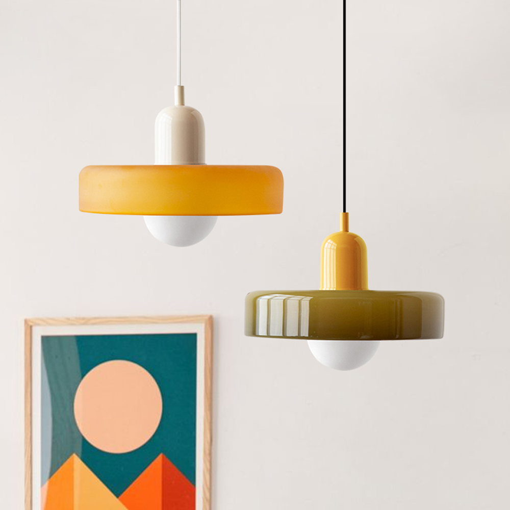 HaloLicht: Lampada a sospensione in vetro in stile Art Déco per ambienti eleganti
