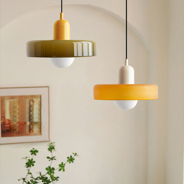 HaloLicht: Lampada a sospensione in vetro in stile Art Déco per ambienti eleganti