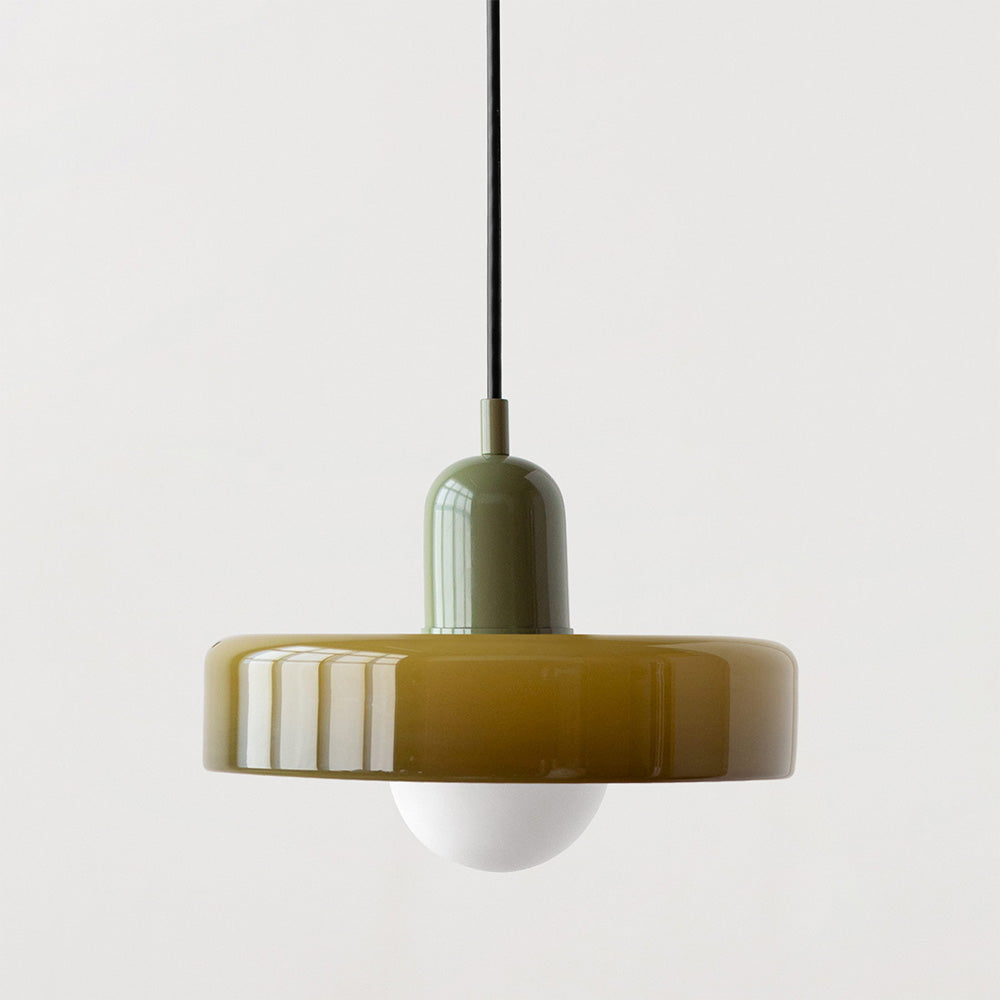 HaloLicht: Lampada a sospensione in vetro in stile Art Déco per ambienti eleganti