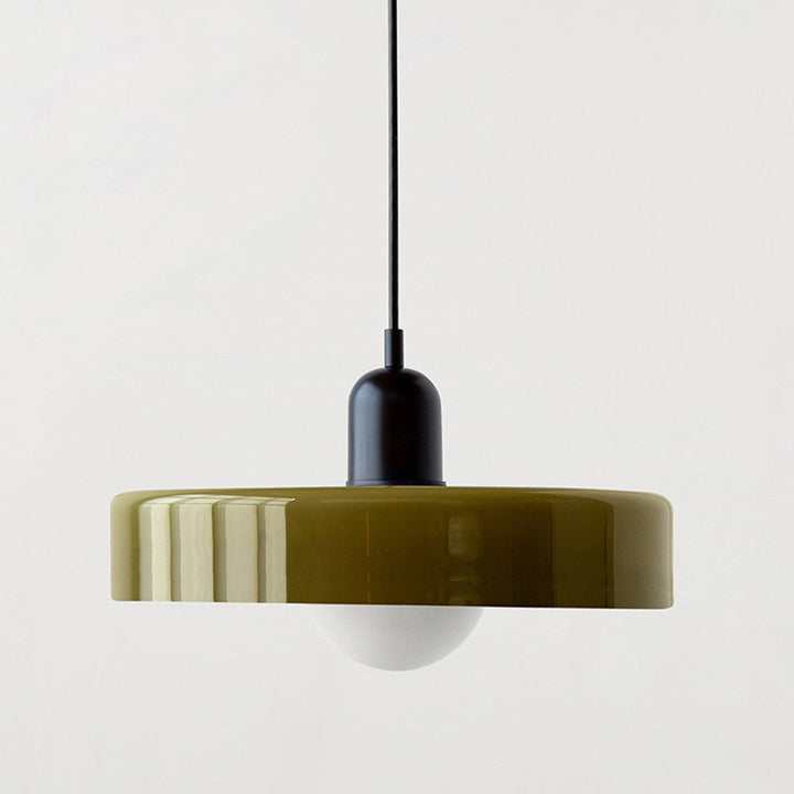 HaloLicht: Lampada a sospensione in vetro in stile Art Déco per ambienti eleganti