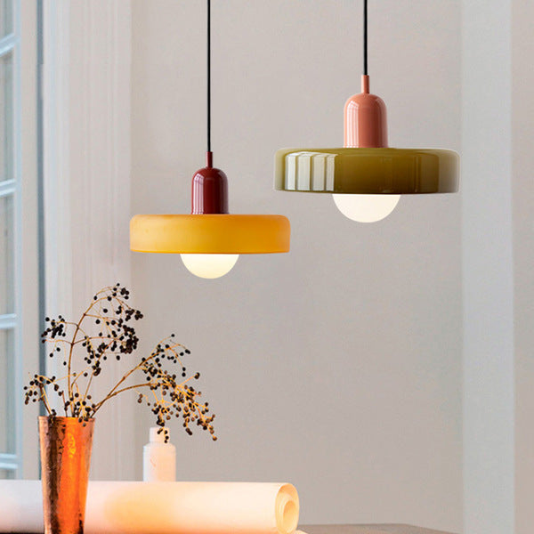 HaloLicht: Lampada a sospensione in vetro in stile Art Déco per ambienti eleganti