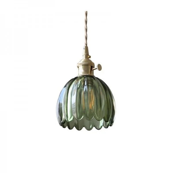 HanaLicht: Lampada a sospensione in vetro giapponese dal design floreale retrò – Elegante lampada a sospensione