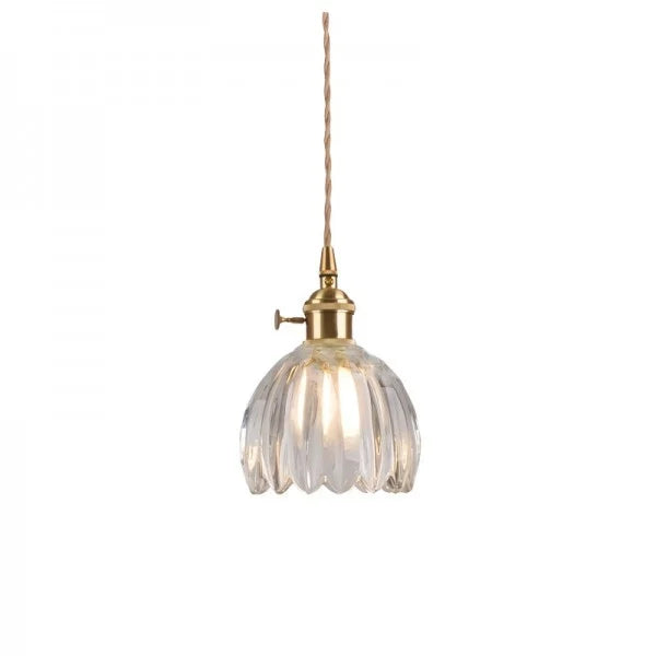 HanaLicht: Lampada a sospensione in vetro giapponese dal design floreale retrò – Elegante lampada a sospensione