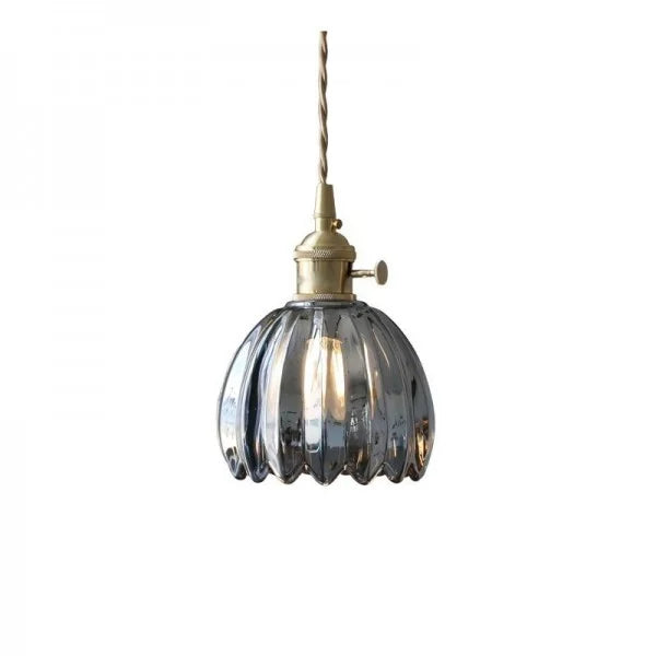 HanaLicht: Lampada a sospensione in vetro giapponese dal design floreale retrò – Elegante lampada a sospensione