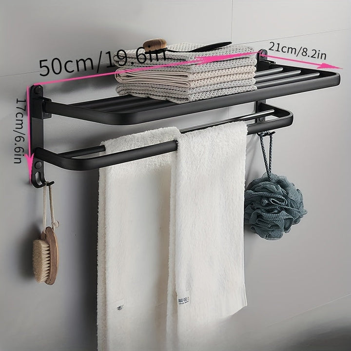 HandtuchPlus: Mensola da Parete per Bagno – mensola in plastica moderna, decorativa e sospesa con porta asciugamani per l&