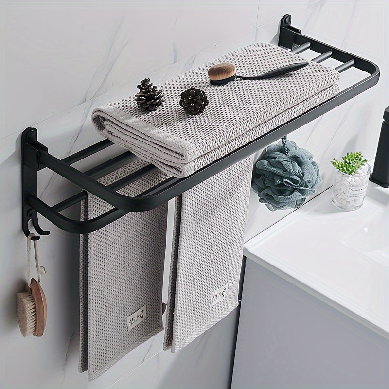 HandtuchPlus: Mensola da Parete per Bagno – mensola in plastica moderna, decorativa e sospesa con porta asciugamani per l&